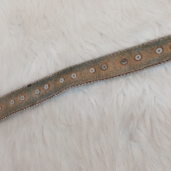 Western Square Rinestone Ornaments Leather Belt Women main image 6